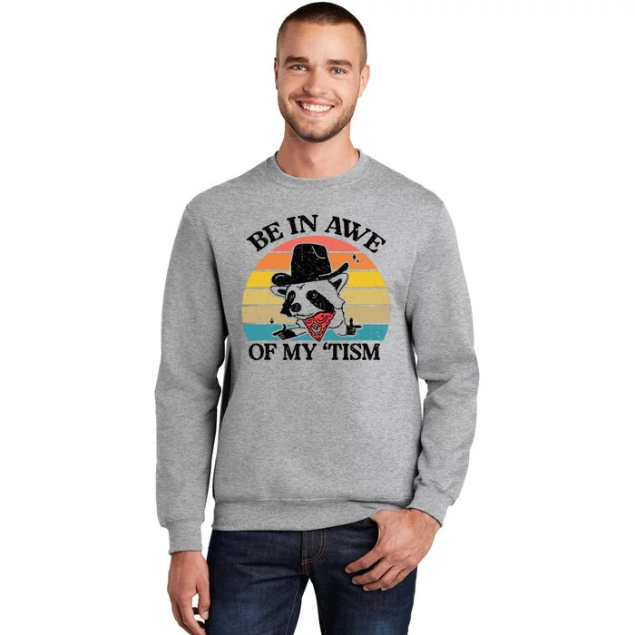 Be In Awe Of My Tism Retro Style Funny Tall Sweatshirt