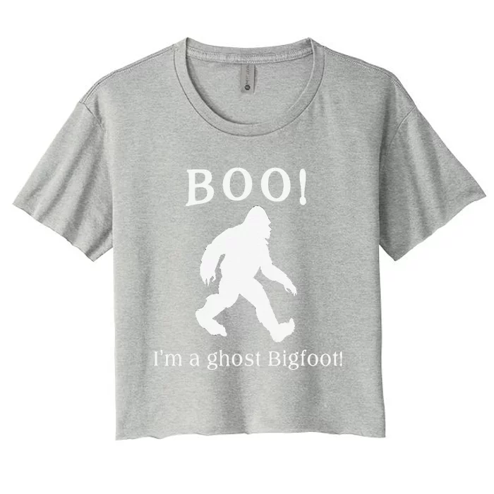 BOO IM A BIGFOOT GHOST Halloween Women's Crop Top Tee