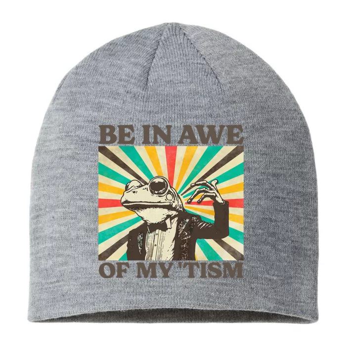 Be In Awe Of My Tism Retro Funny Frog Autism 8 1/2in Sustainable Knit Beanie