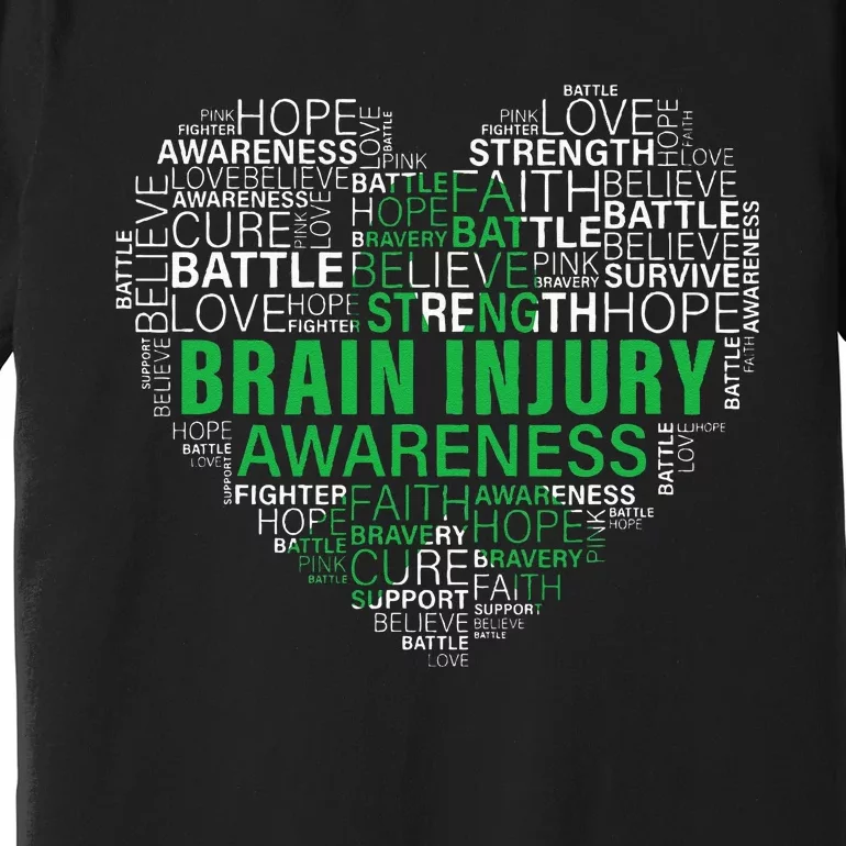 Brain Injury Awareness Fighting Hope Support Strong Warrior Premium T-Shirt