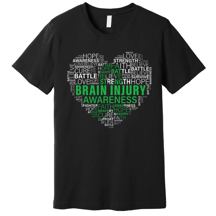 Brain Injury Awareness Fighting Hope Support Strong Warrior Premium T-Shirt