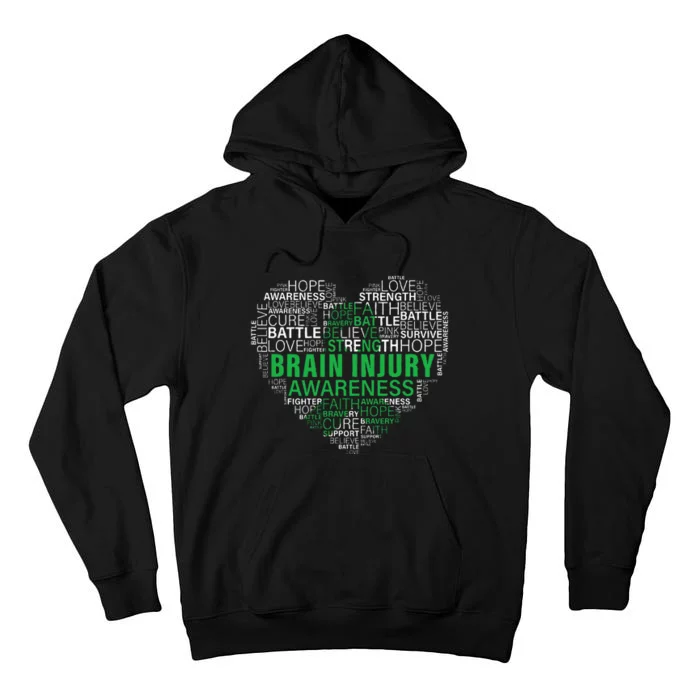 Brain Injury Awareness Fighting Hope Support Strong Warrior Tall Hoodie