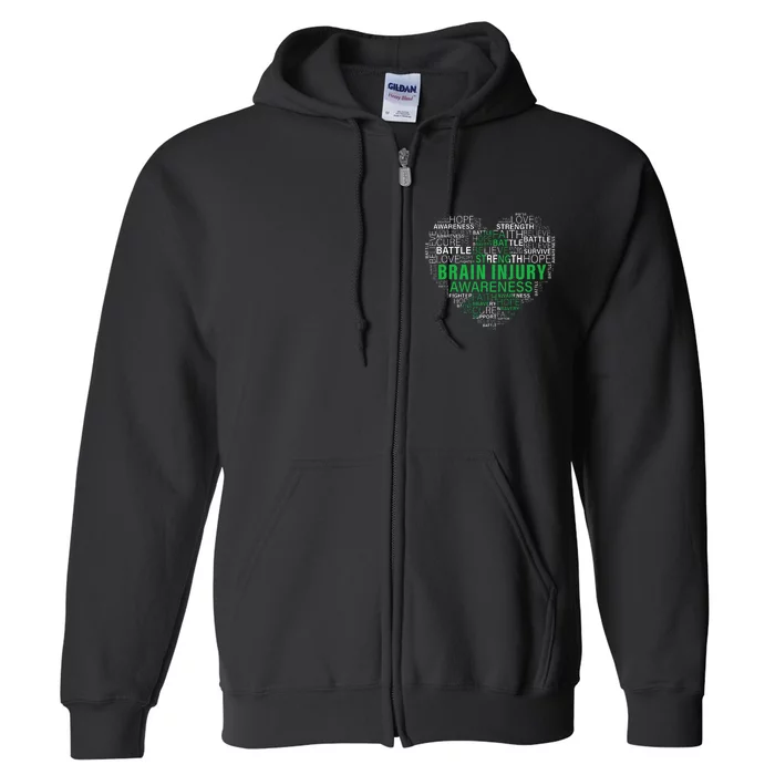 Brain Injury Awareness Fighting Hope Support Strong Warrior Full Zip Hoodie