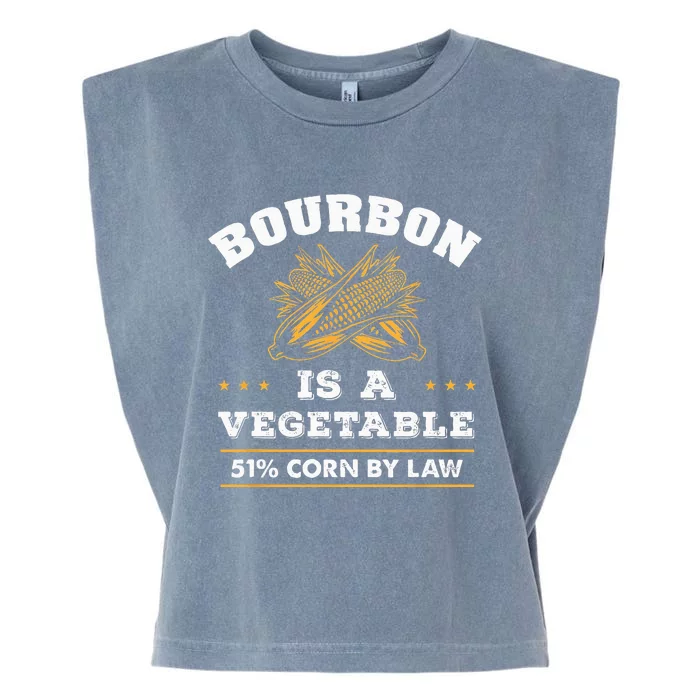 Bourbon Is A Vegetable Whiskey Funny Bourbon Drinking Garment-Dyed Women's Muscle Tee