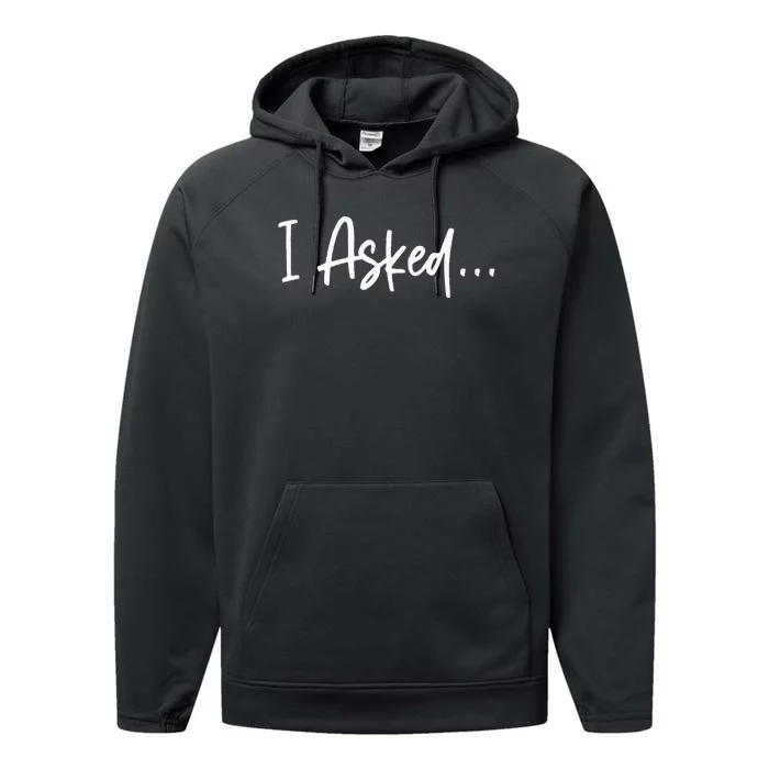 Boyfriend I Asked She Said Yes Couple Funny Fiancé Performance Fleece Hoodie