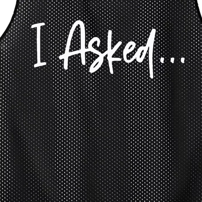 Boyfriend I Asked She Said Yes Couple Funny Fiancé Mesh Reversible Basketball Jersey Tank