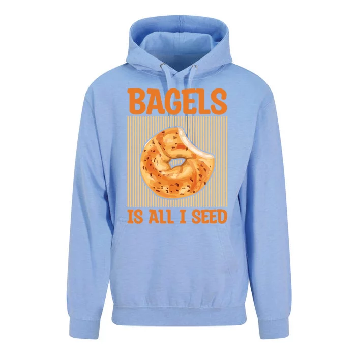 Bagels Is All I Seed Quote Bagel Lover Gift Unisex Surf Hoodie