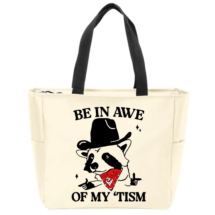 Be In Awe Of My Tism Retro Style Zip Tote Bag