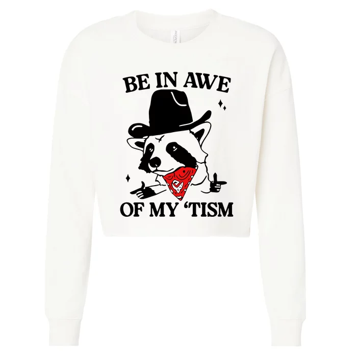 Be In Awe Of My Tism Retro Style Cropped Pullover Crew