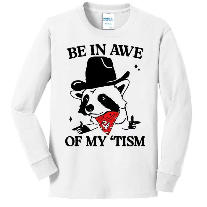 Be In Awe Of My Tism Retro Style Kids Long Sleeve Shirt