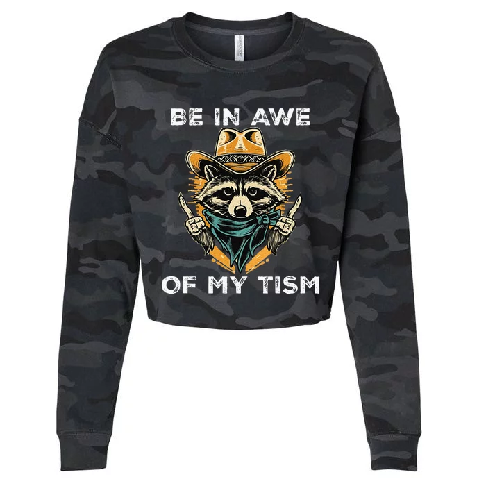 Be In Awe Of My Tism Autism Awareness Cropped Pullover Crew