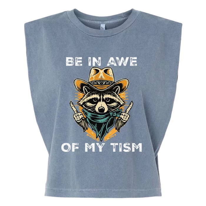 Be In Awe Of My Tism Autism Awareness Garment-Dyed Women's Muscle Tee