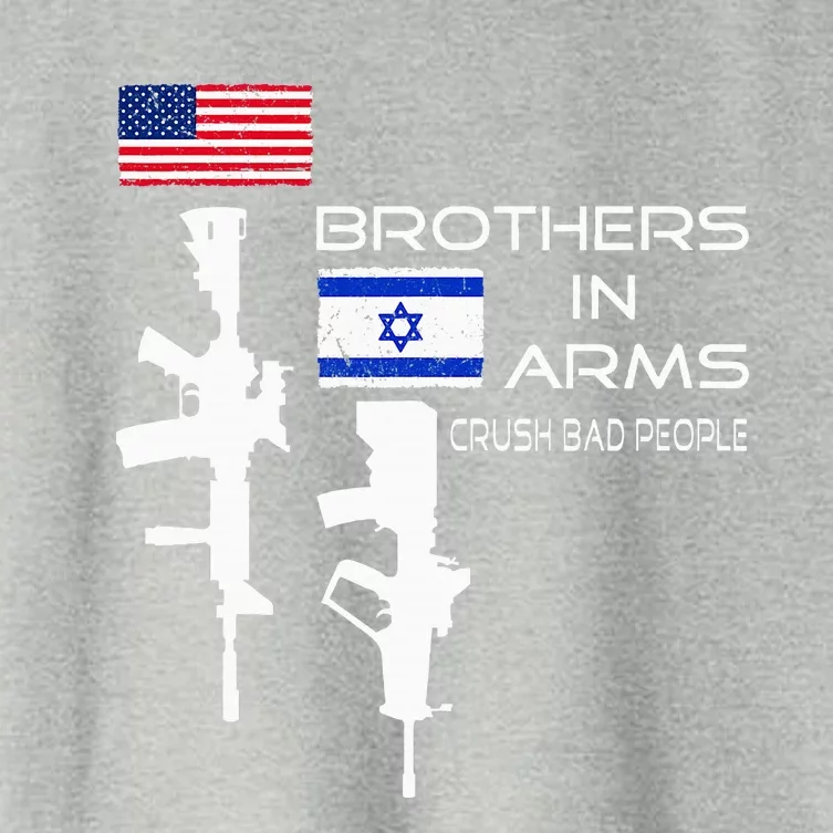 Brothers In Arms Crush Bad People USA Flag Love Israeli Women's Crop Top Tee