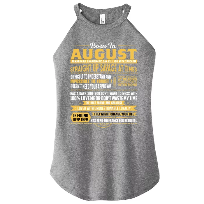 Born In August Leo Zodiac Virgo Birthday Funny Gift Women’s Perfect Tri Rocker Tank