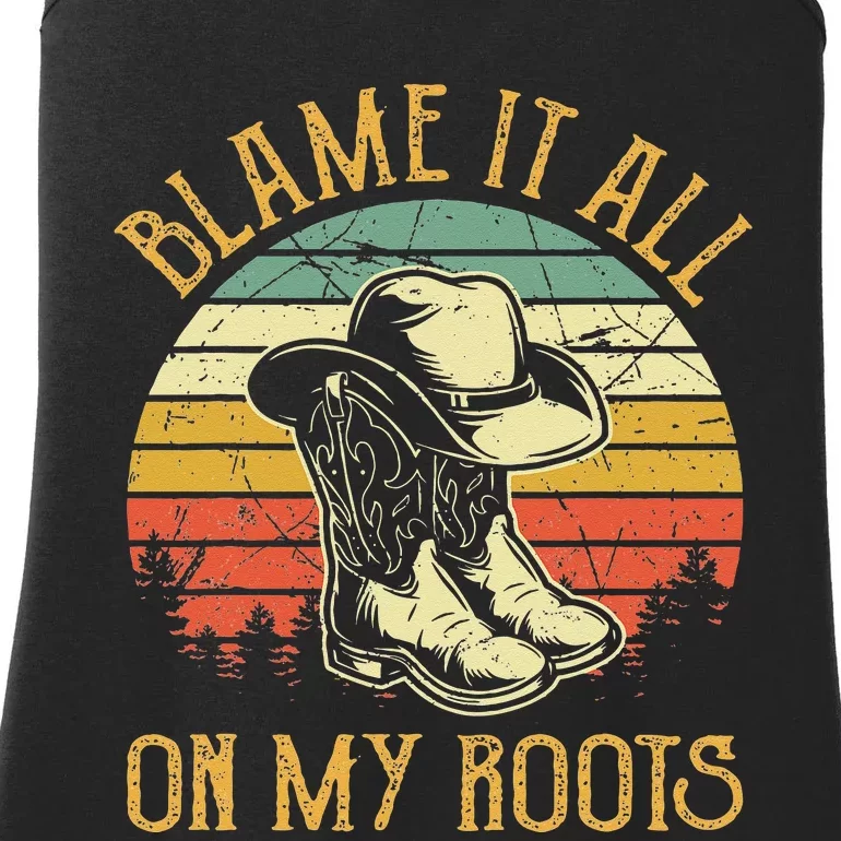 Blame It All On My Roots Country Music Lover Ladies Essential Tank