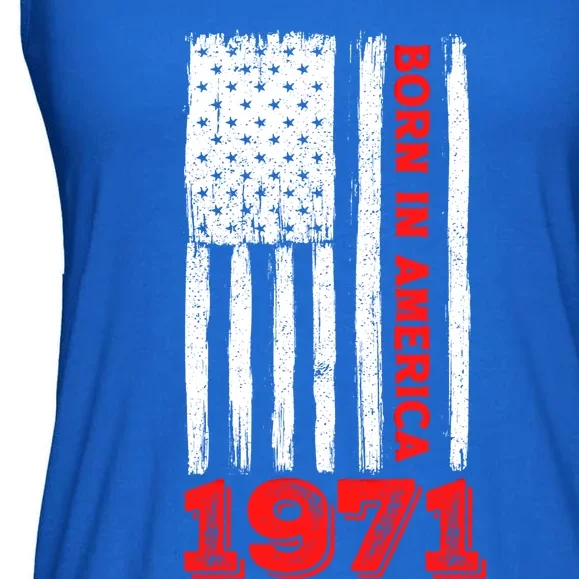 Born In America 50 Years Old Happy 50th Birthday Flag Design Gift Ladies Essential Flowy Tank