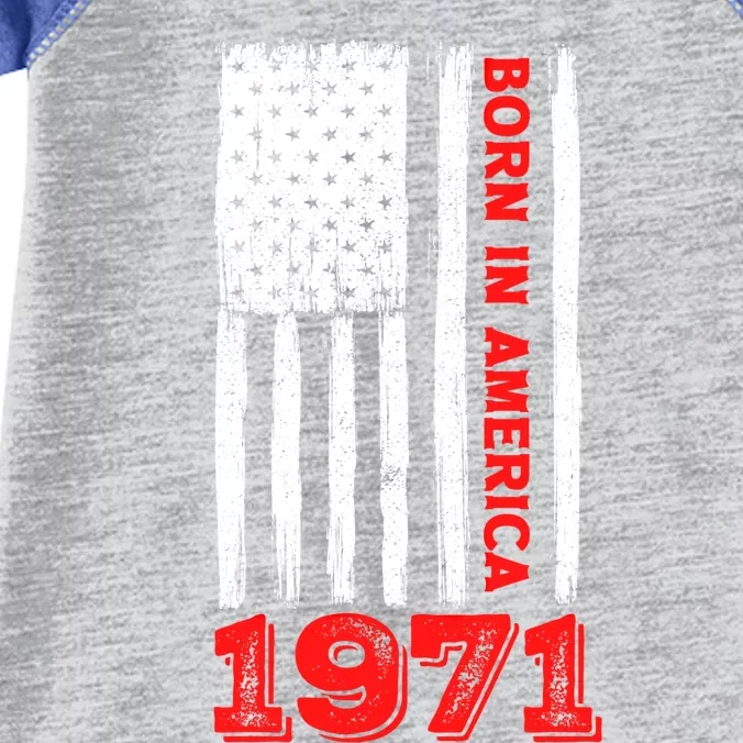 Born In America 50 Years Old Happy 50th Birthday Flag Design Gift Infant Baby Jersey Bodysuit