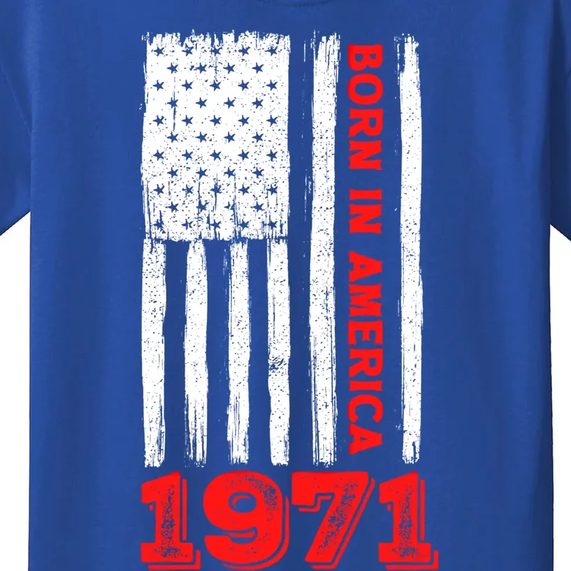 Born In America 50 Years Old Happy 50th Birthday Flag Design Gift Kids T-Shirt