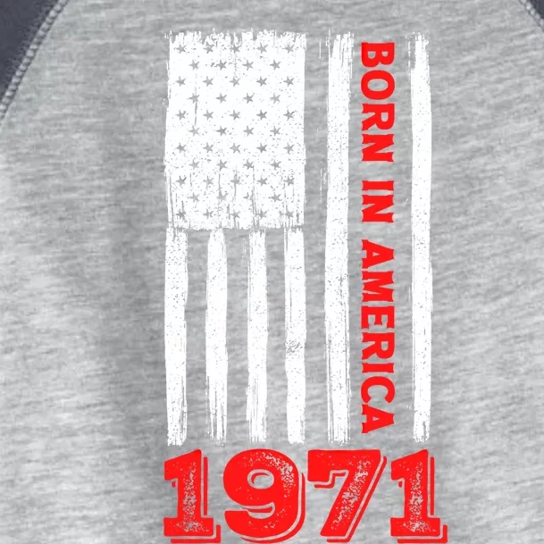 Born In America 50 Years Old Happy 50th Birthday Flag Design Gift Toddler Fine Jersey T-Shirt