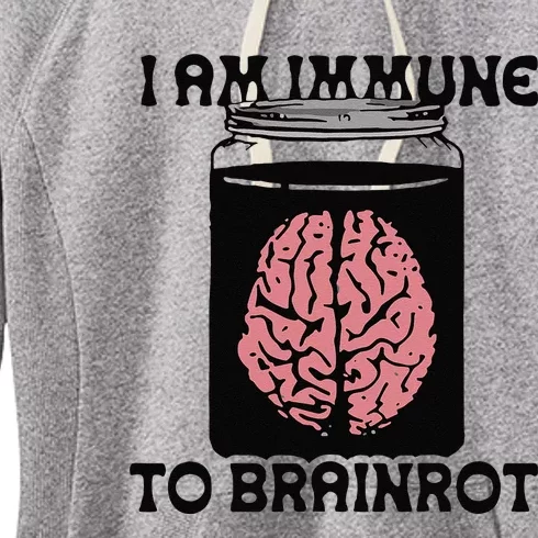 Brain I Am Immune To Brainrot Women's Fleece Hoodie