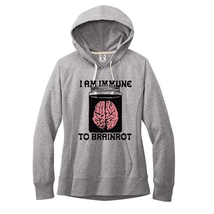 Brain I Am Immune To Brainrot Women's Fleece Hoodie