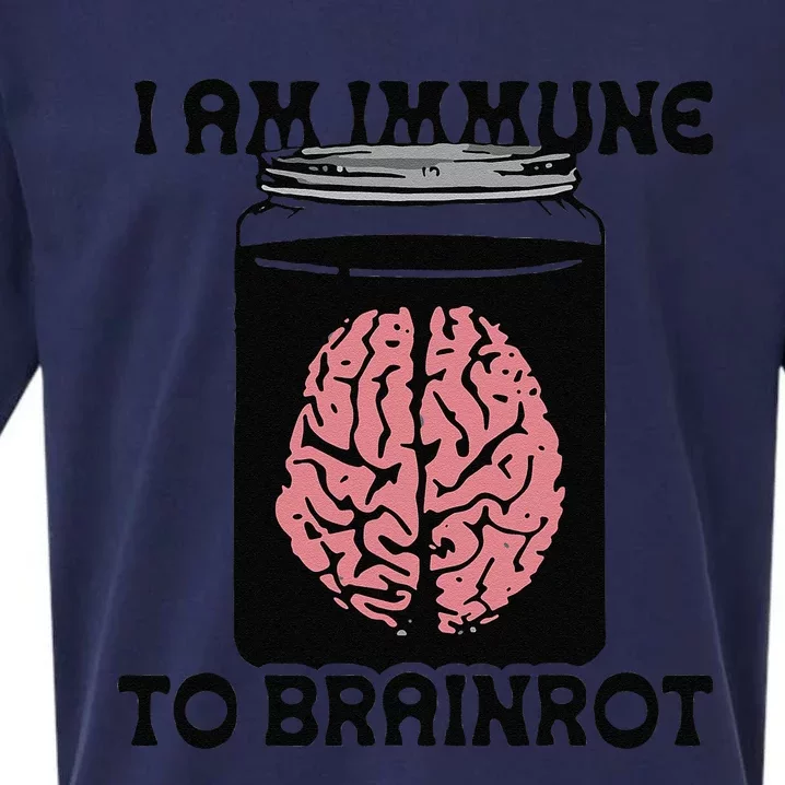 Brain I Am Immune To Brainrot Sueded Cloud Jersey T-Shirt