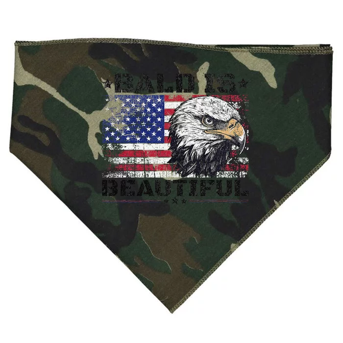 Bald Is Beautiful 4th Of July Independence Day America Eagle USA-Made Doggie Bandana