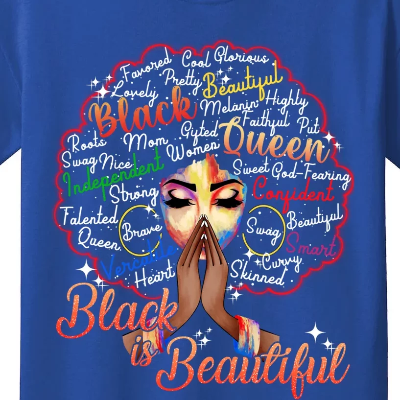 Black Is Beautiful Melanin Black History Month African Pride Gift Kids T-Shirt