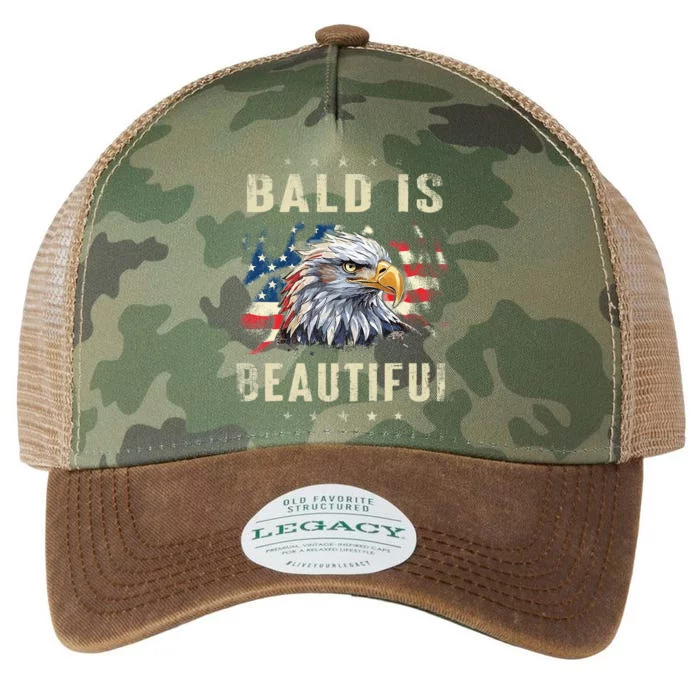 Bald Is Beautiful 4th Of July Independence Day America Eagle Legacy Tie Dye Trucker Hat