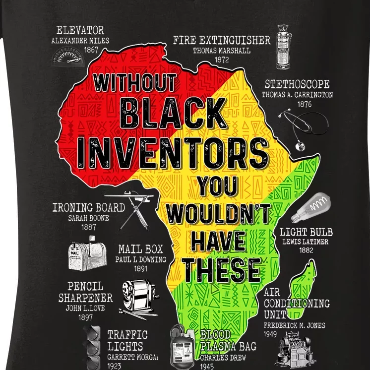 Black Inventors Black Excellence Black History Women's V-Neck T-Shirt