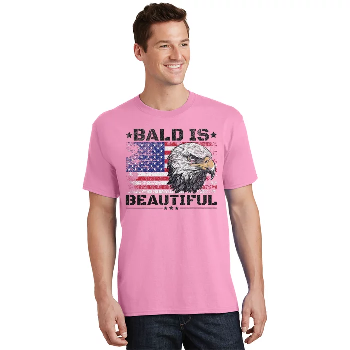 Bald Is Beautiful 4th Of July Independence Day America Eagle T-Shirt