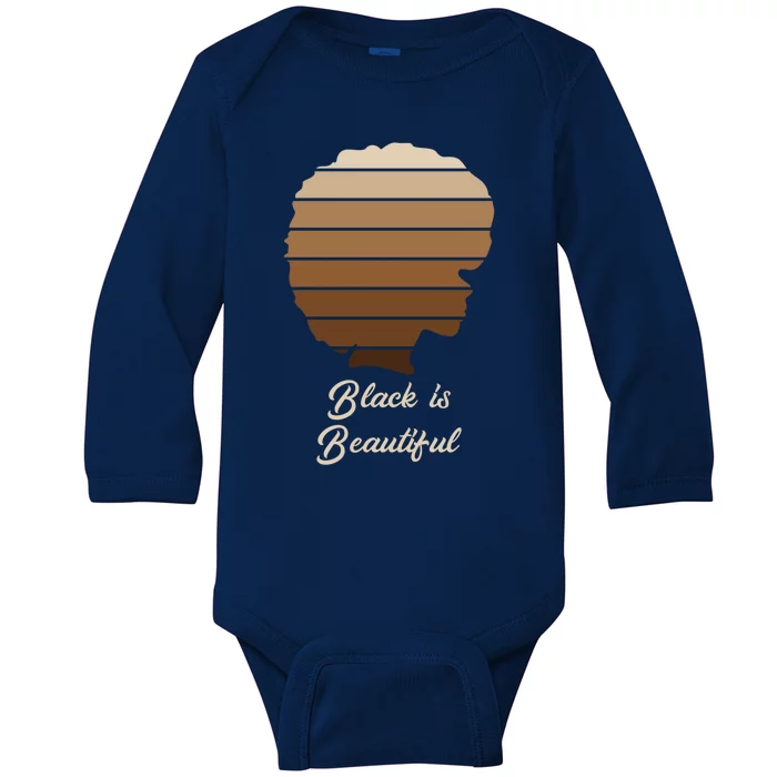 Black Is Beautiful Melanin Gift For African Gift Meaningful Gift Baby Long Sleeve Bodysuit