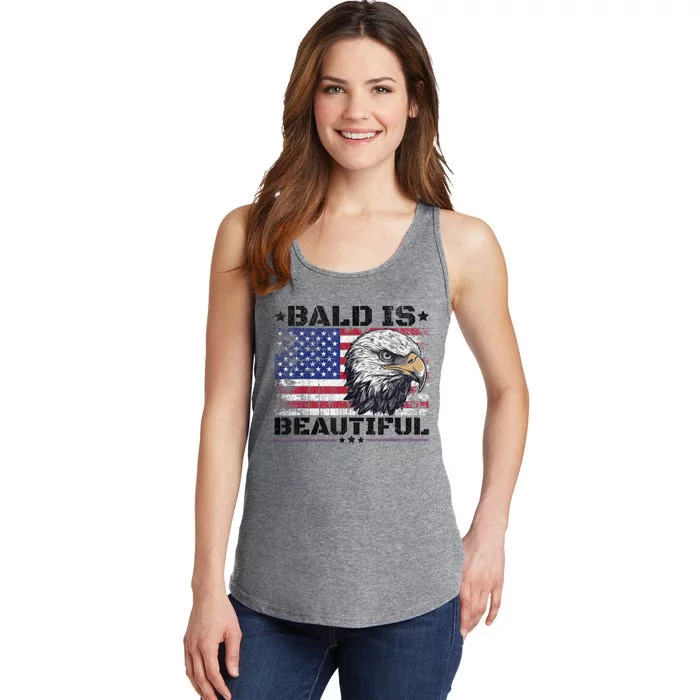 Bald Is Beautiful 4th Of July Independence Day America Eagle Ladies Essential Tank