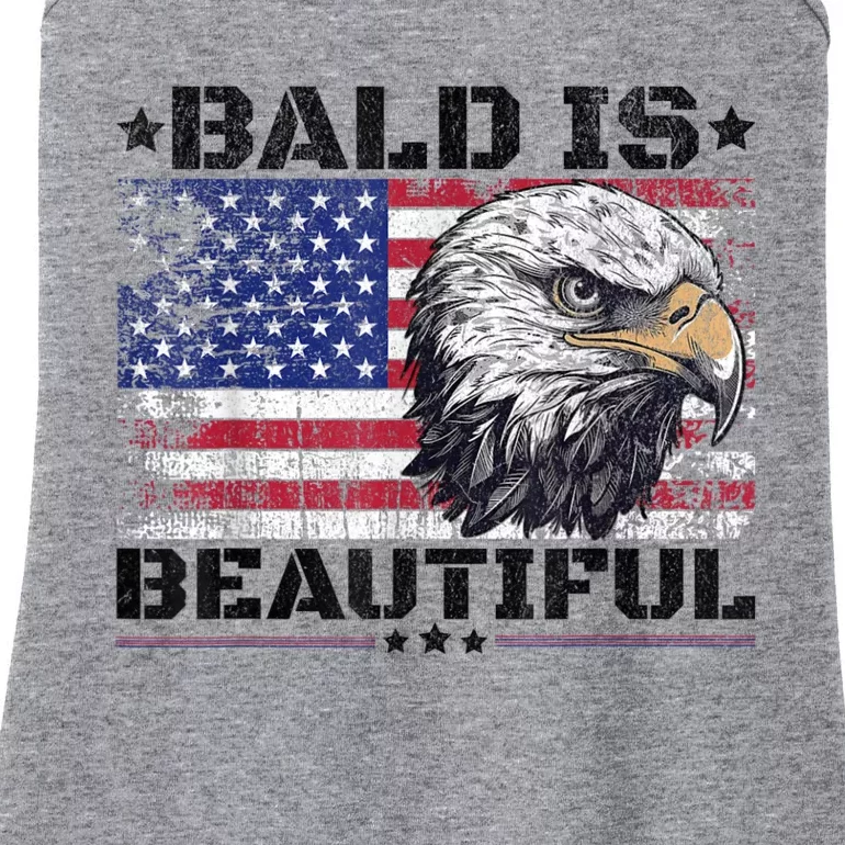 Bald Is Beautiful 4th Of July Independence Day America Eagle Ladies Essential Tank