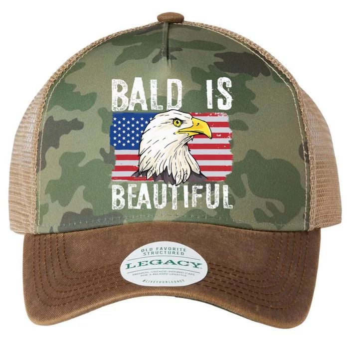 Bald Is Beautiful 4th Of July Independence Day Bald Eagle Legacy Tie Dye Trucker Hat