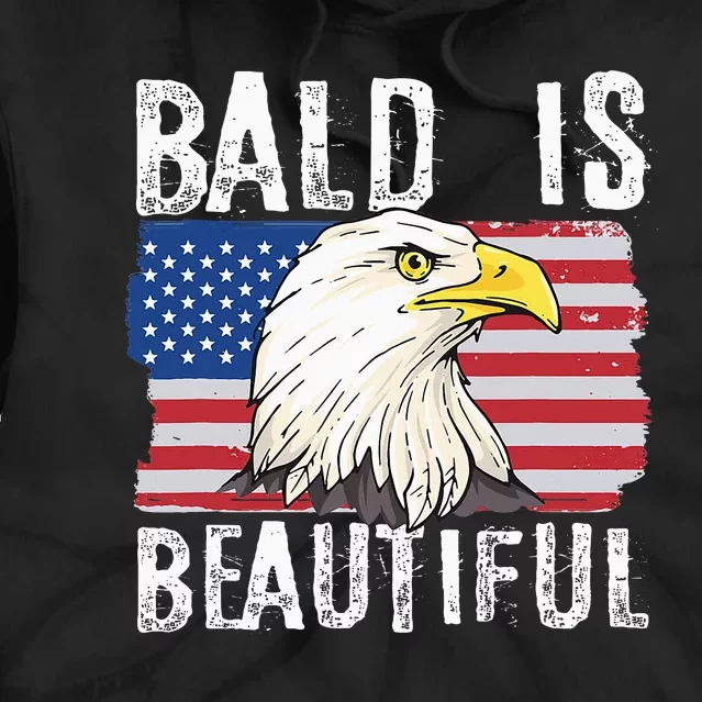 Bald Is Beautiful 4th Of July Independence Day Bald Eagle Tie Dye Hoodie