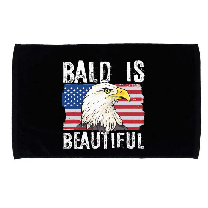 Bald Is Beautiful 4th Of July Independence Day Bald Eagle Microfiber Hand Towel