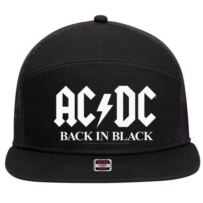 Back In Black 7 Panel Mesh Trucker Snapback Hat