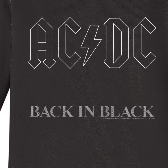 Back In Black Album Artwork Baby Long Sleeve Bodysuit