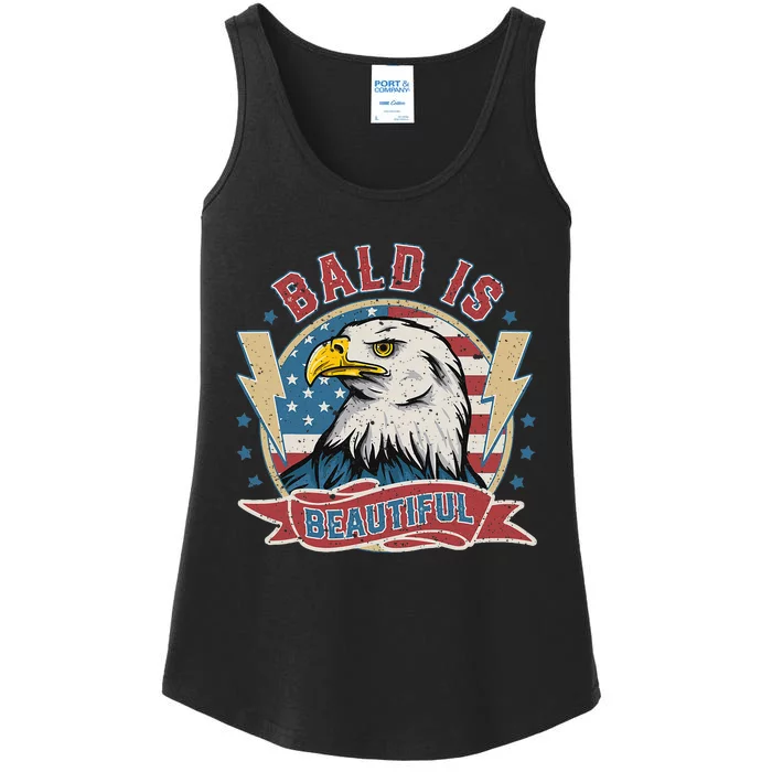 Bald Is Beautiful 4th Of July Independence Day Ladies Essential Tank