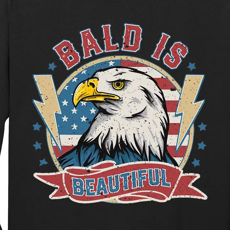 Bald Is Beautiful 4th Of July Independence Day Tall Long Sleeve T-Shirt