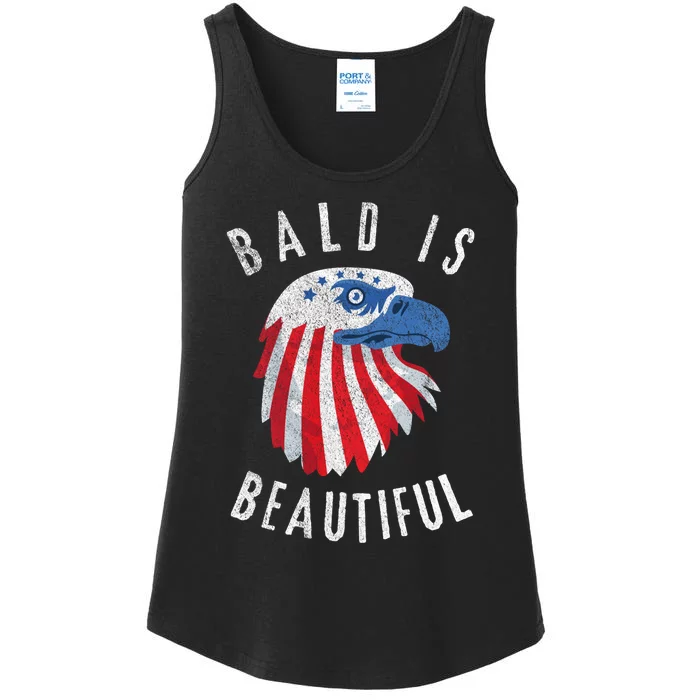 Bald Is Beautiful American Bald Eagle 4th Of July Patriotic Ladies Essential Tank