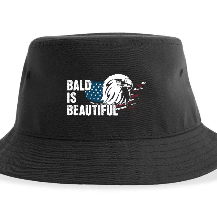 Bald Is Beautiful 4th Of July Independence Day Bald Eagle Sustainable Bucket Hat