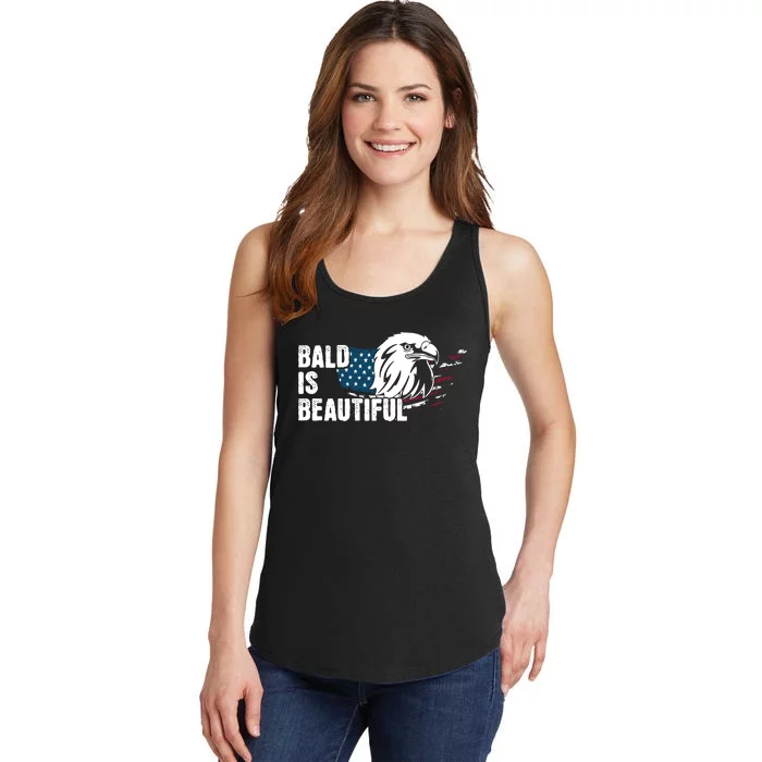 Bald Is Beautiful 4th Of July Independence Day Bald Eagle Ladies Essential Tank