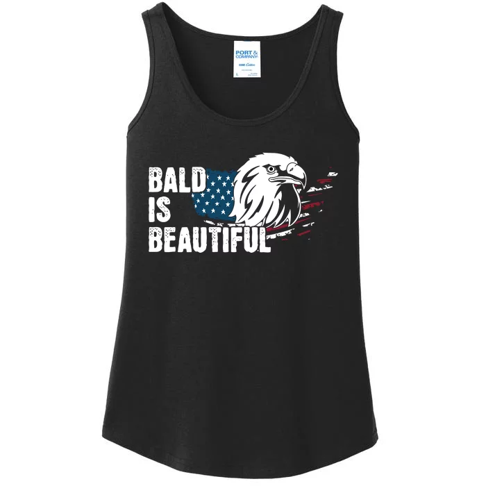 Bald Is Beautiful 4th Of July Independence Day Bald Eagle Ladies Essential Tank