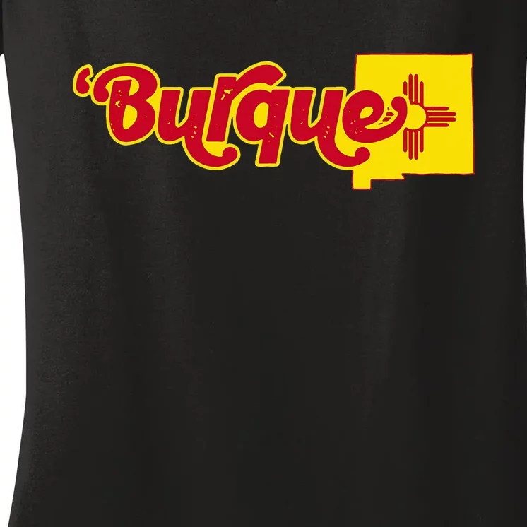 Born In Burque Albuquerque New Mexico Zia Sun Souvenir Women's V-Neck T-Shirt