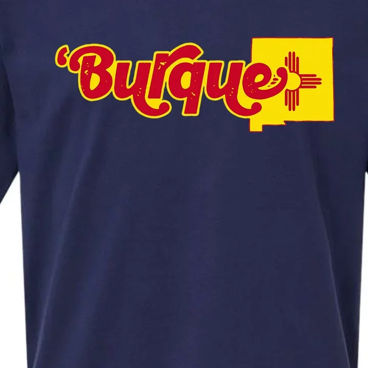 Born In Burque Albuquerque New Mexico Zia Sun Souvenir Sueded Cloud Jersey T-Shirt