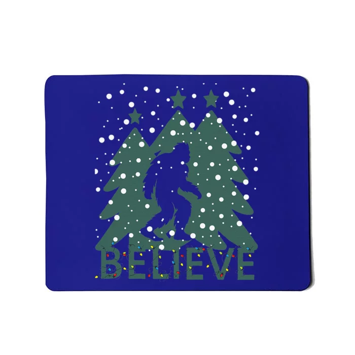 Believe In Bigfoot Christmas Lights Funny Sasquatch Mousepad