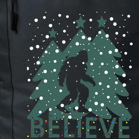 Believe In Bigfoot Christmas Lights Funny Sasquatch Daily Commute Backpack