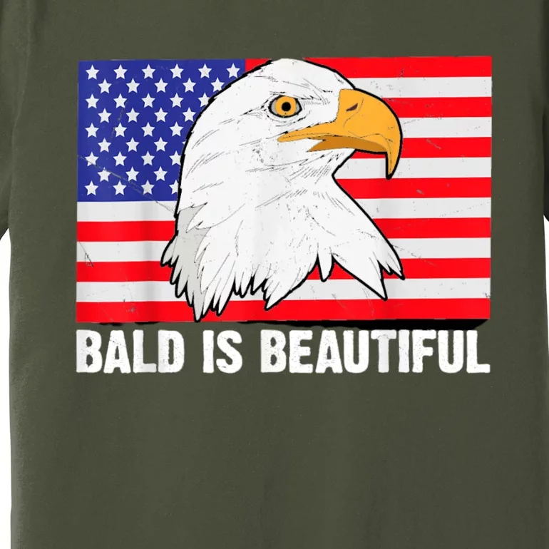 Bald Is Beautiful 4th Of July Independence Day Bald Eagle Premium T-Shirt